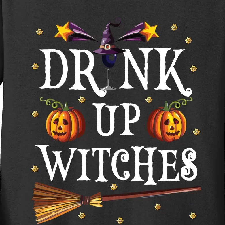 Drink Up Witches Wine Party Halloween Drinking Kids Long Sleeve Shirt