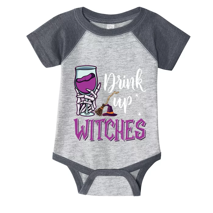 Drink Up Witches Wine Lover Drinking Halloween Costume Infant Baby Jersey Bodysuit