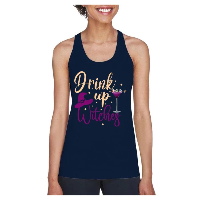 Drink Up Witches Wine Lover Drinking Halloween Women's Racerback Tank