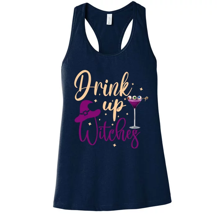 Drink Up Witches Wine Lover Drinking Halloween Women's Racerback Tank