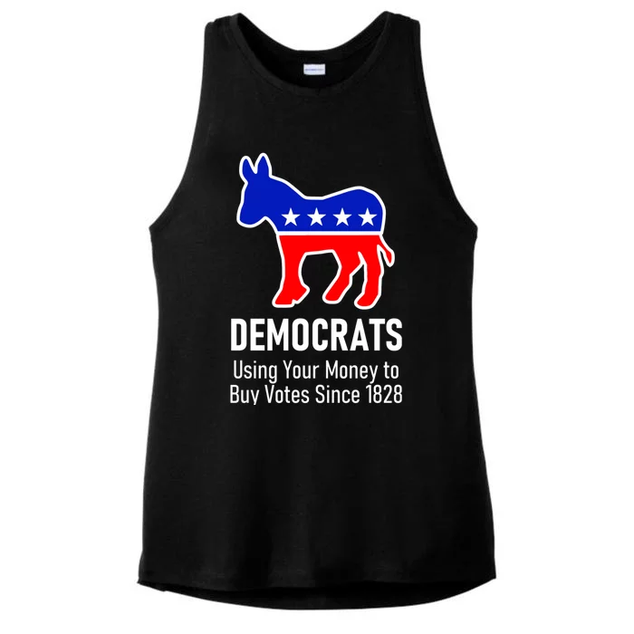 Democrats Using Your Money To Buy Votes Since 1828 Ladies Tri-Blend Wicking Tank