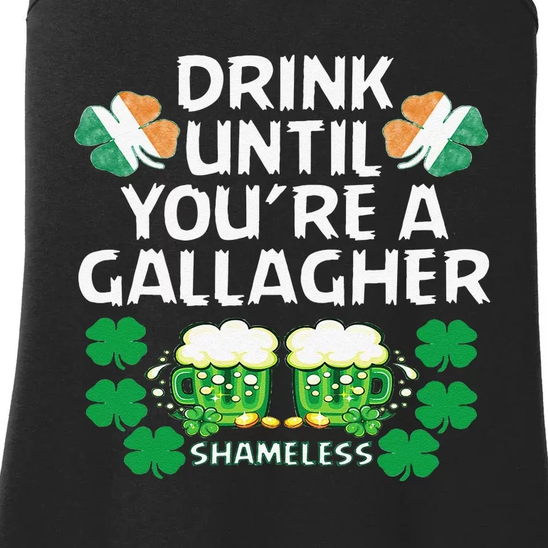 Drink Until You're A Gallagher Shameless St Patrick's Ladies Essential Tank