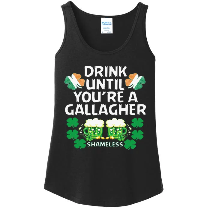 Drink Until You're A Gallagher Shameless St Patrick's Ladies Essential Tank