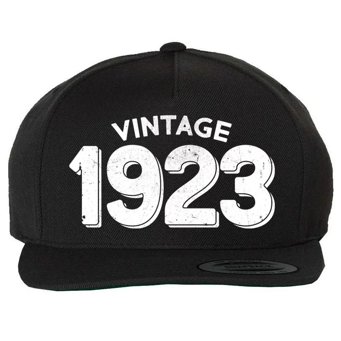 Distressed Vintage 1923 100th Birthday Wool Snapback Cap