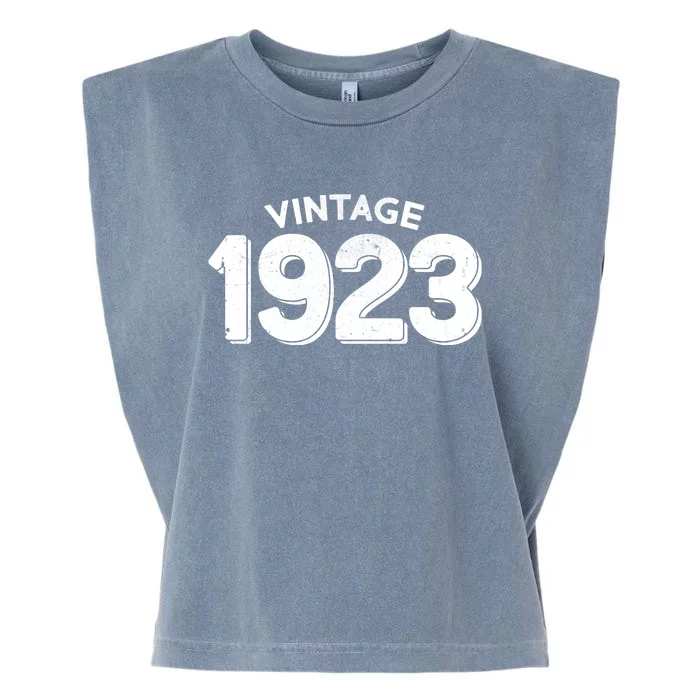 Distressed Vintage 1923 100th Birthday Garment-Dyed Women's Muscle Tee