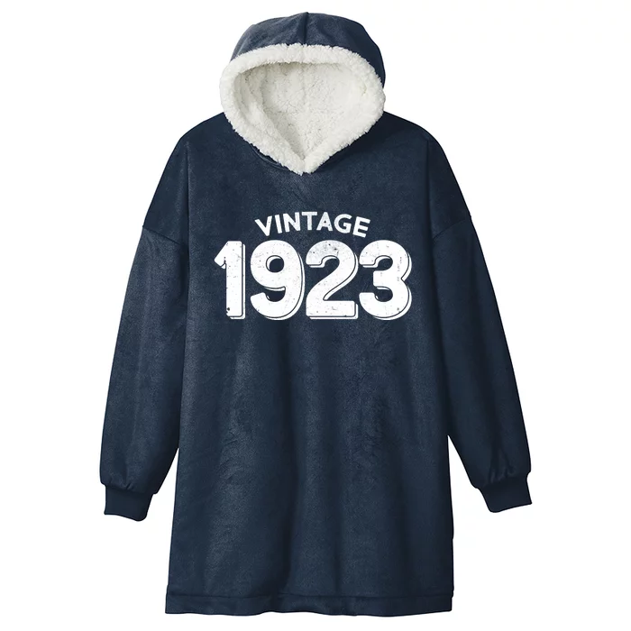 Distressed Vintage 1923 100th Birthday Hooded Wearable Blanket