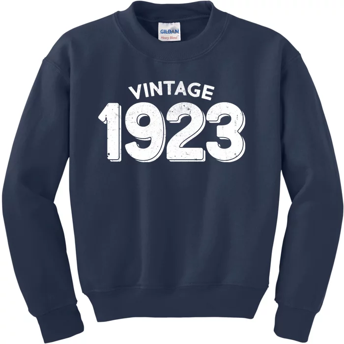 Distressed Vintage 1923 100th Birthday Kids Sweatshirt