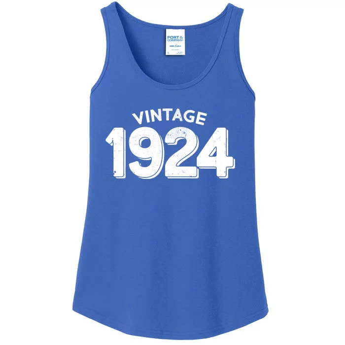 Distressed Vintage 1924 100th Birthday Ladies Essential Tank