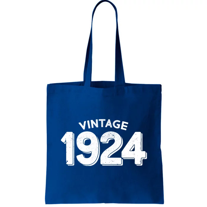 Distressed Vintage 1924 100th Birthday Tote Bag