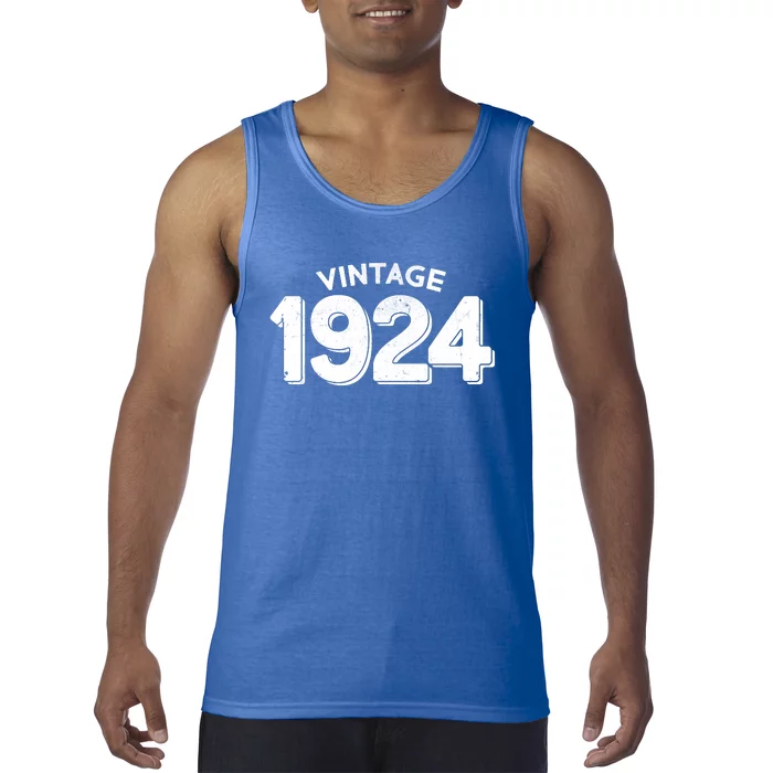 Distressed Vintage 1924 100th Birthday Tank Top