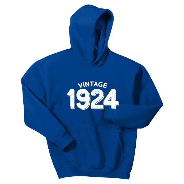 Distressed Vintage 1924 100th Birthday Kids Hoodie