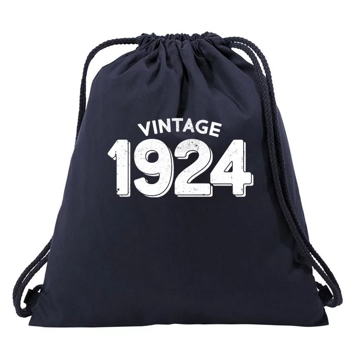 Distressed Vintage 1924 100th Birthday Drawstring Bag