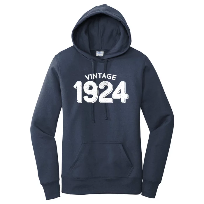 Distressed Vintage 1924 100th Birthday Women's Pullover Hoodie