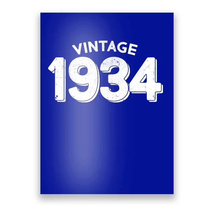 Distressed Vintage 1934 90th Birthday Poster