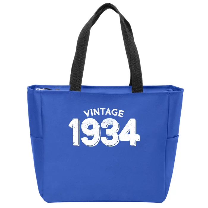 Distressed Vintage 1934 90th Birthday Zip Tote Bag