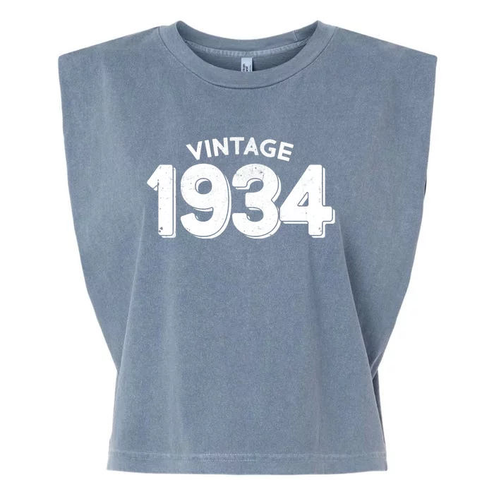 Distressed Vintage 1934 90th Birthday Garment-Dyed Women's Muscle Tee