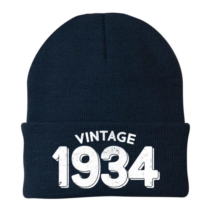 Distressed Vintage 1934 90th Birthday Knit Cap Winter Beanie