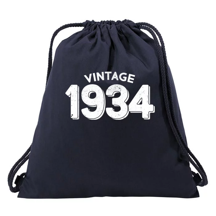 Distressed Vintage 1934 90th Birthday Drawstring Bag