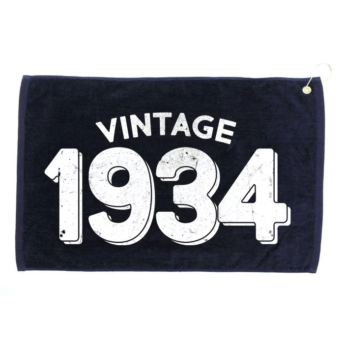 Distressed Vintage 1934 90th Birthday Grommeted Golf Towel