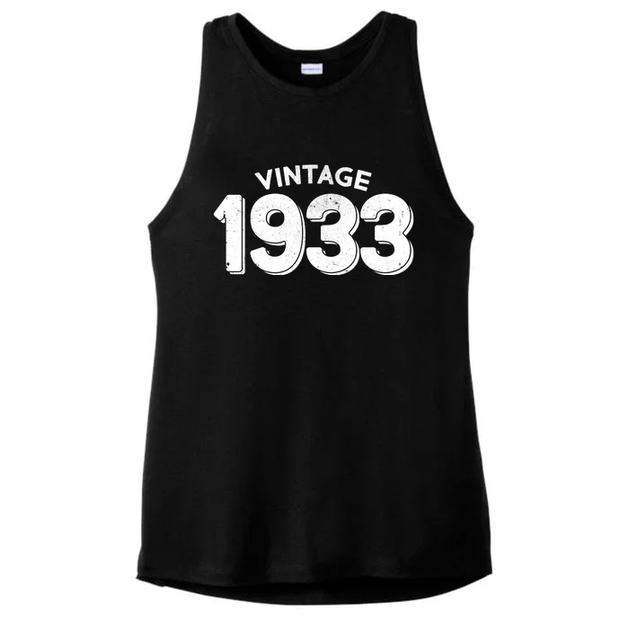 Distressed Vintage 1933 90th Birthday Ladies Tri-Blend Wicking Tank