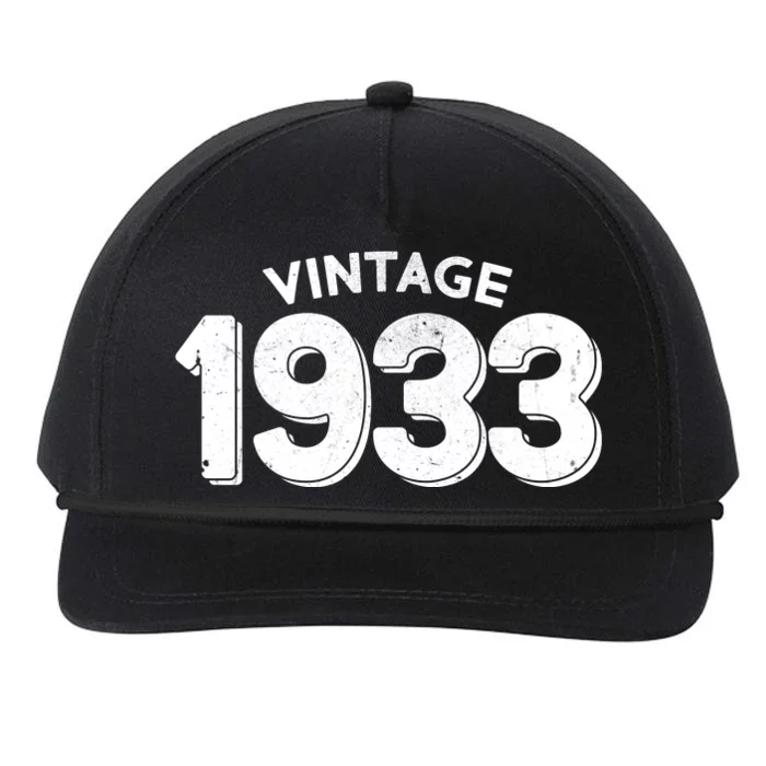 Distressed Vintage 1933 90th Birthday Snapback Five-Panel Rope Hat