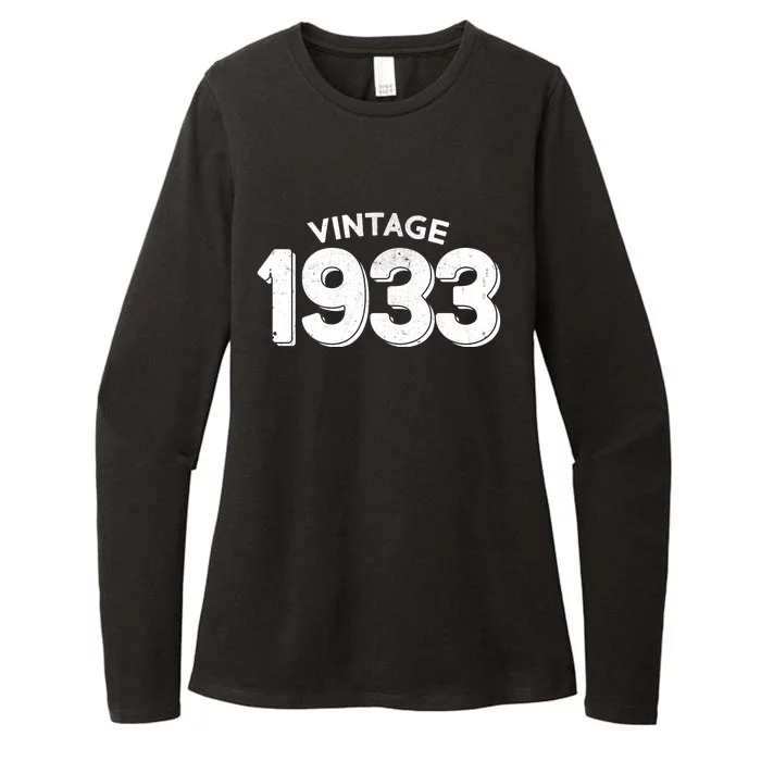 Distressed Vintage 1933 90th Birthday Womens CVC Long Sleeve Shirt