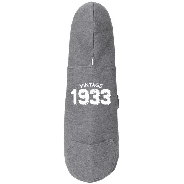 Distressed Vintage 1933 90th Birthday Doggie 3-End Fleece Hoodie