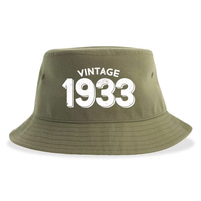 Distressed Vintage 1933 90th Birthday Sustainable Bucket Hat