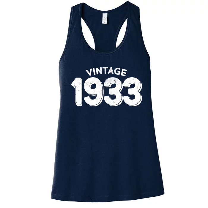 Distressed Vintage 1933 90th Birthday Women's Racerback Tank