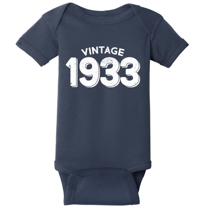 Distressed Vintage 1933 90th Birthday Baby Bodysuit