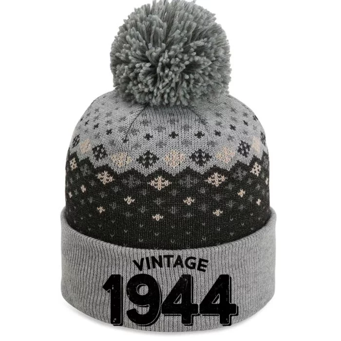 Distressed Vintage 1944 80th Birthday The Baniff Cuffed Pom Beanie