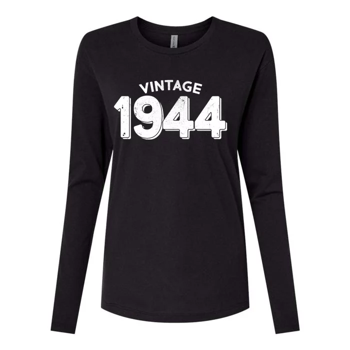 Distressed Vintage 1944 80th Birthday Womens Cotton Relaxed Long Sleeve T-Shirt