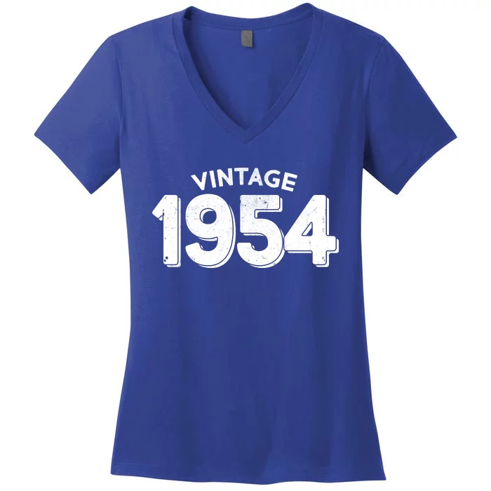 Distressed Vintage 1954 70th Birthday Women's V-Neck T-Shirt