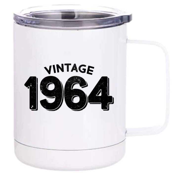 Distressed Vintage 1964 60th Birthday Front & Back 12oz Stainless Steel Tumbler Cup