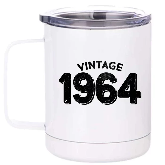 Distressed Vintage 1964 60th Birthday Front & Back 12oz Stainless Steel Tumbler Cup