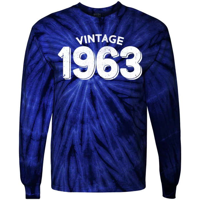 Distressed Vintage 1963 60th Birthday Tie-Dye Long Sleeve Shirt