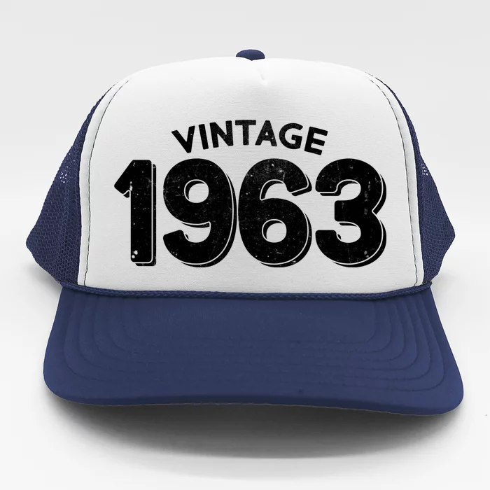 Distressed Vintage 1963 60th Birthday Trucker Hat