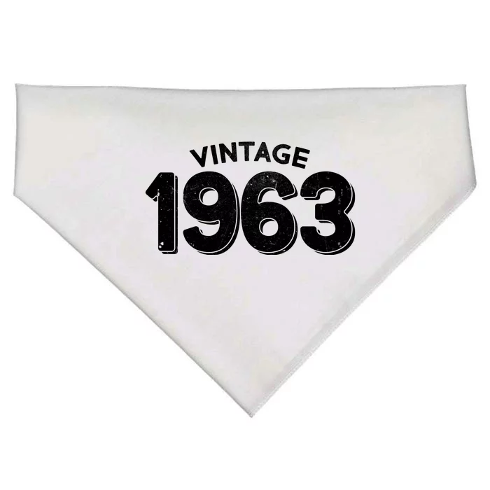 Distressed Vintage 1963 60th Birthday USA-Made Doggie Bandana