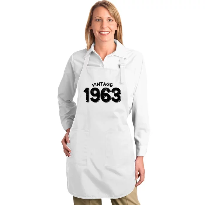 Distressed Vintage 1963 60th Birthday Full-Length Apron With Pocket