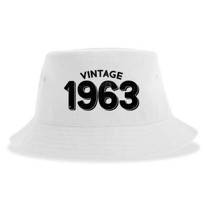 Distressed Vintage 1963 60th Birthday Sustainable Bucket Hat