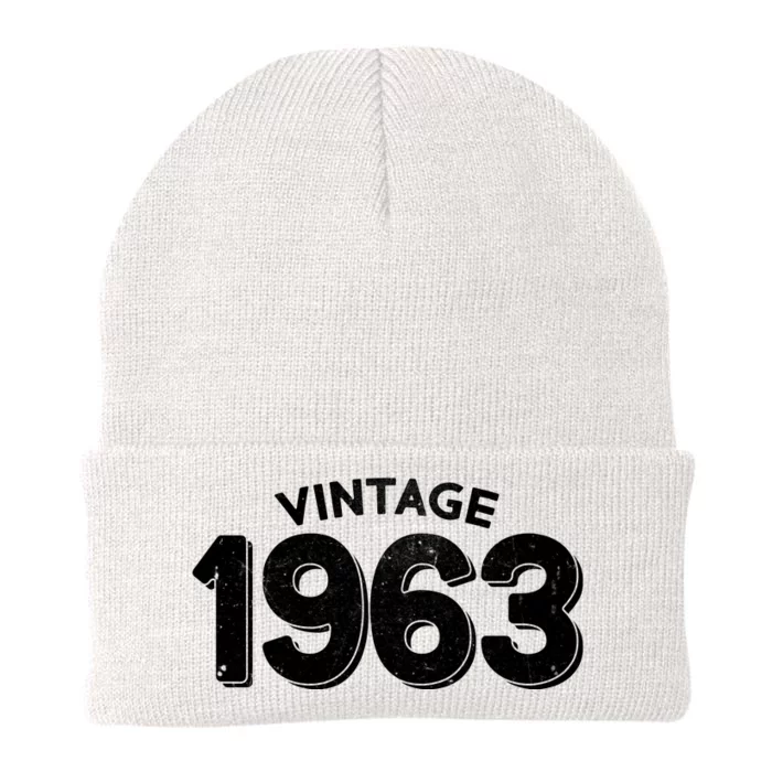 Distressed Vintage 1963 60th Birthday Knit Cap Winter Beanie