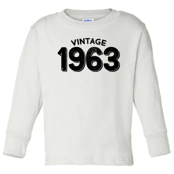 Distressed Vintage 1963 60th Birthday Toddler Long Sleeve Shirt