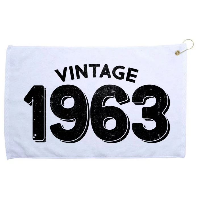 Distressed Vintage 1963 60th Birthday Grommeted Golf Towel