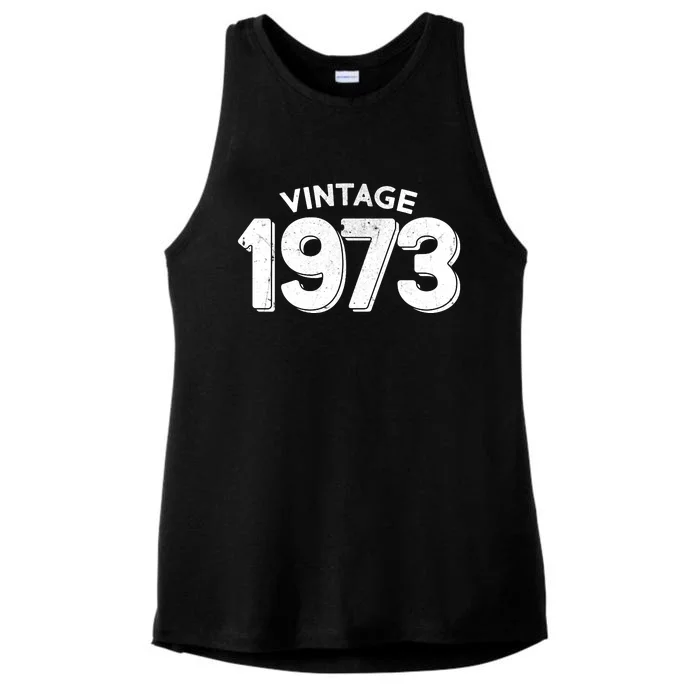 Distressed Vintage 1973 50th Birthday Ladies Tri-Blend Wicking Tank