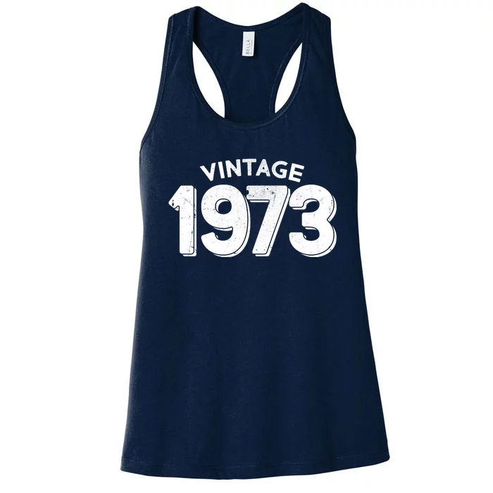 Distressed Vintage 1973 50th Birthday Women's Racerback Tank