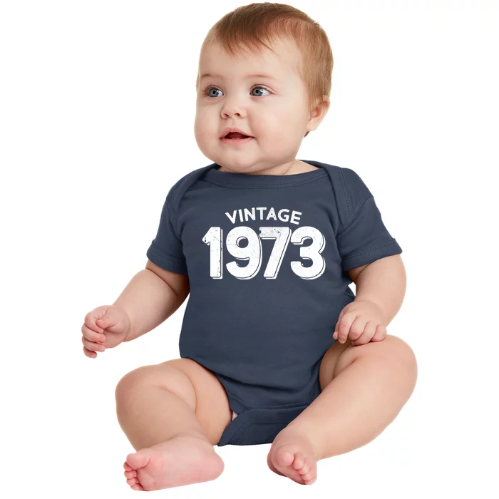 Distressed Vintage 1973 50th Birthday Baby Bodysuit