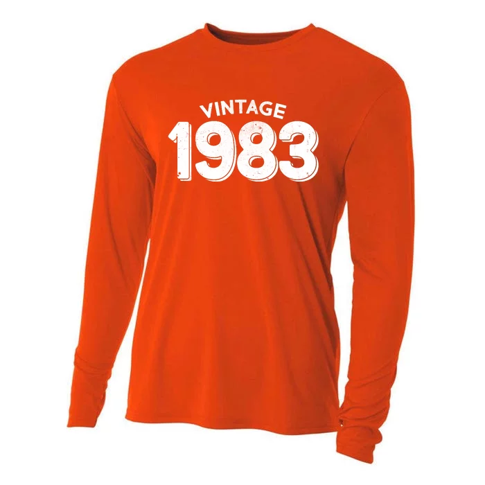 Distressed Vintage 1983 40th Birthday Cooling Performance Long Sleeve Crew