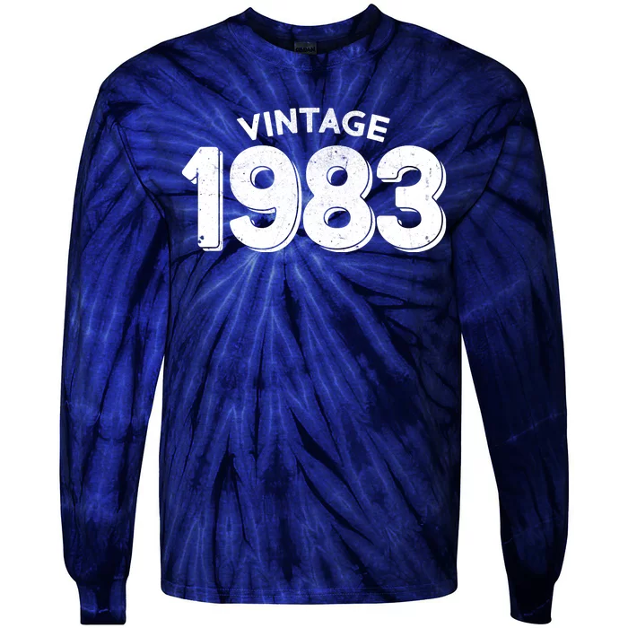 Distressed Vintage 1983 40th Birthday Tie-Dye Long Sleeve Shirt