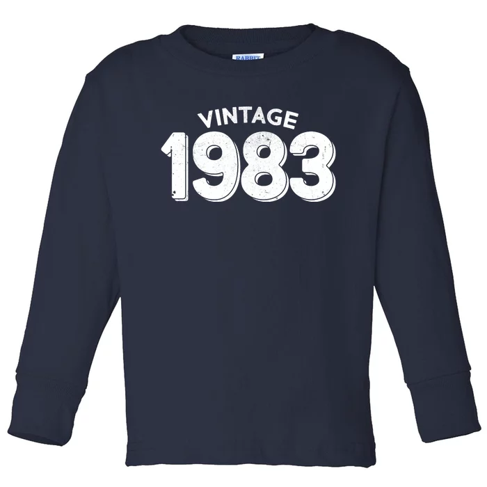 Distressed Vintage 1983 40th Birthday Toddler Long Sleeve Shirt