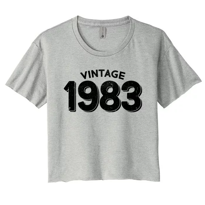 Distressed Vintage 1983 40th Birthday Women's Crop Top Tee